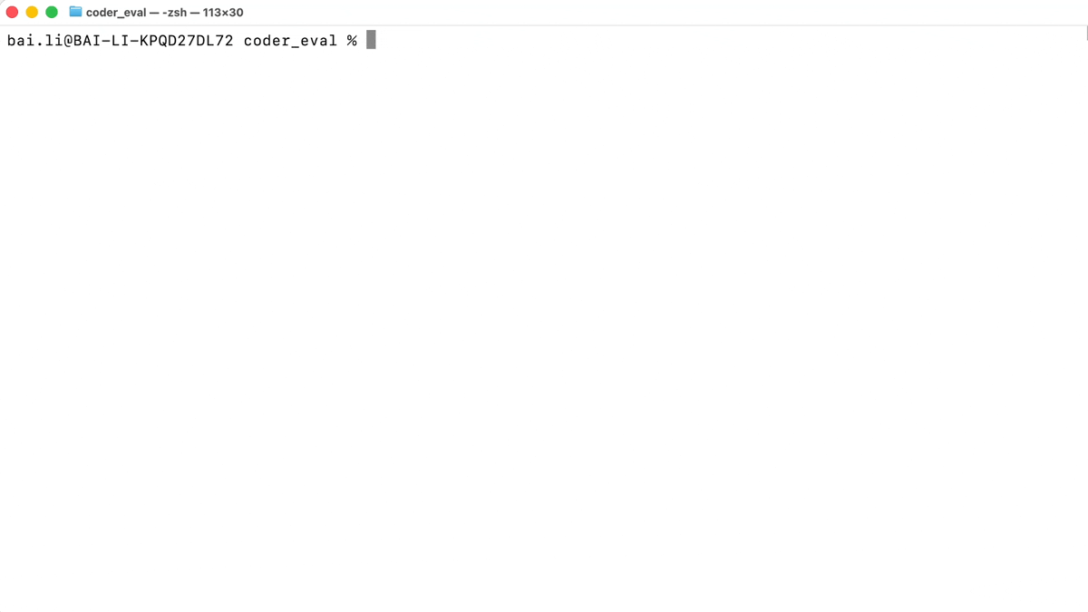 Coder Eval running a sandboxed coding-agent evaluation from a YAML task and browsing the scored result in evalboard